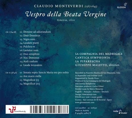 Vespro Della Beata Vergine - CD Audio di Claudio Monteverdi - 2