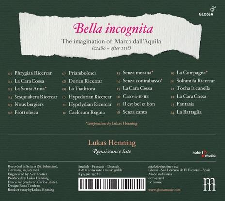 Bella Incognita - CD Audio di Lukas Henning - 2