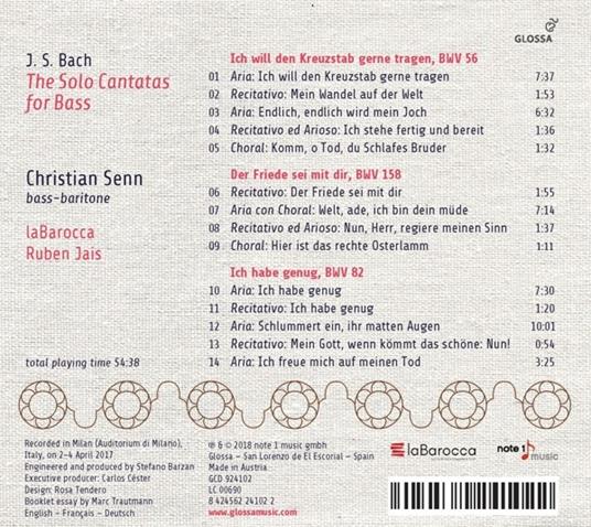 The Solo Cantatas for Bas - CD Audio di Johann Sebastian Bach - 2