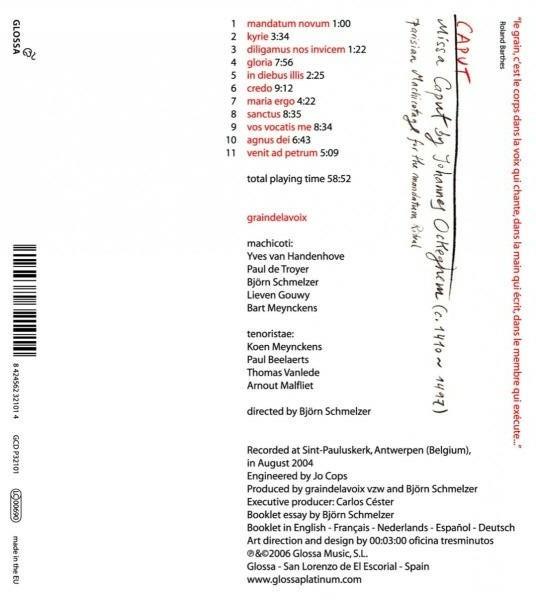Missa Caput - CD Audio di Johannes Ockeghem - 2