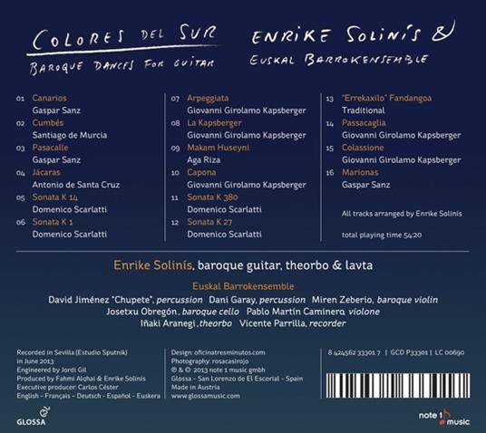 Colores Del Sur. Baroque - CD Audio di Euskal Barrokensemble - 2