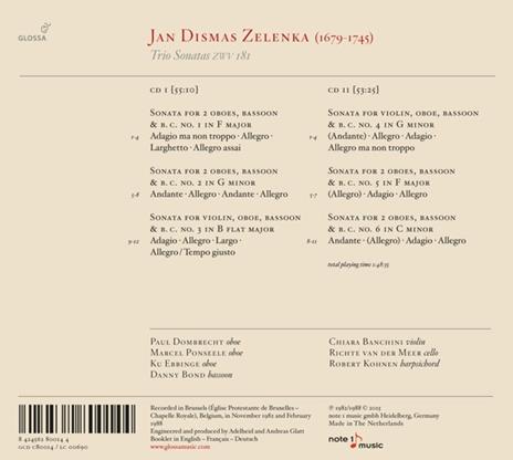 Trio Sonatas - CD Audio di Jan Dismas Zelenka - 2