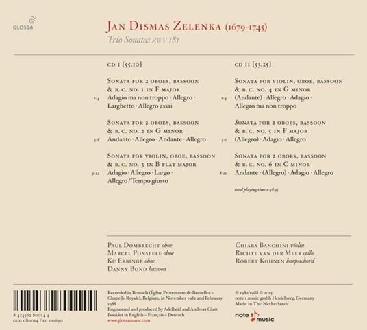 Trio Sonatas - CD Audio di Jan Dismas Zelenka - 2