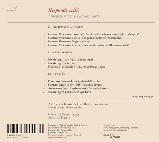 Responde Mihi - CD Audio di Cappella Neapolitana - 2