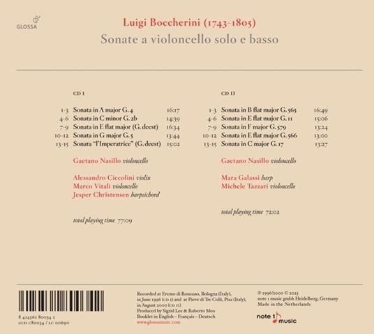 Sonate per violoncello - CD Audio di Luigi Boccherini,Gaetano Nasillo - 2