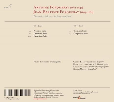 Pieces De Viole Avec La Basse - CD Audio di A. & J.B. Forqueray - 2