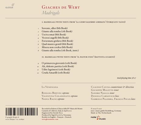 Madrigals - CD Audio di Giaches de Wert - 2