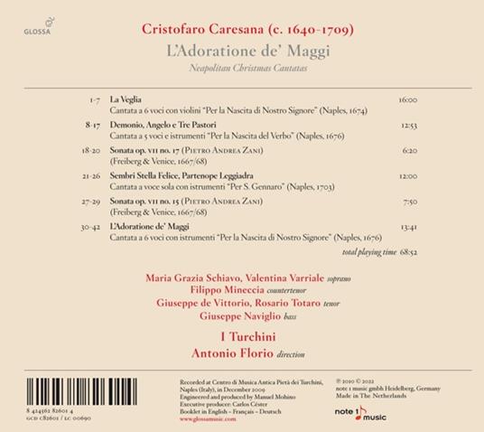 Cristoforo Caresana. L'Adoratione De Maggi - CD Audio di I Turchini - Antonio Florio - 2