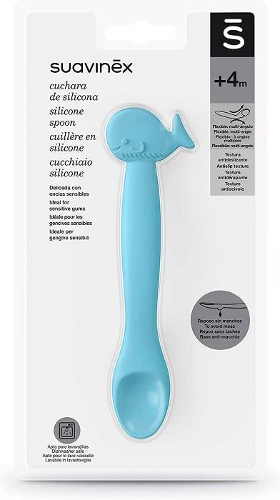 Suavinex Cucchiaio Silicone Per Bambini +4 Mesi Flessibile Gengive
