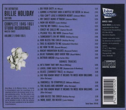 Complete 1945-1951 vol.2 - CD Audio di Billie Holiday - 2