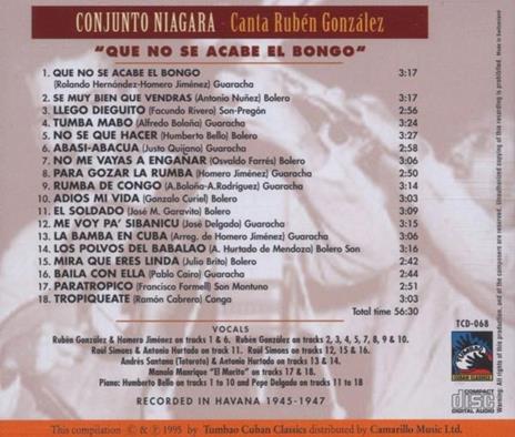 Que No Se Acabe El.. - CD Audio di Conjunto Niagara - 2