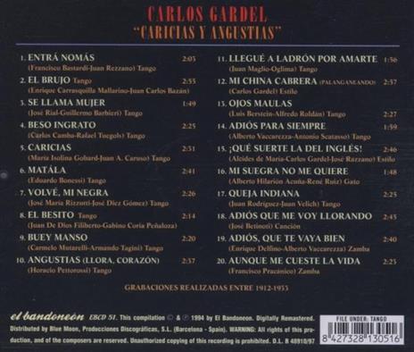 Caricias y angustias - CD Audio di Carlos Gardel - 2