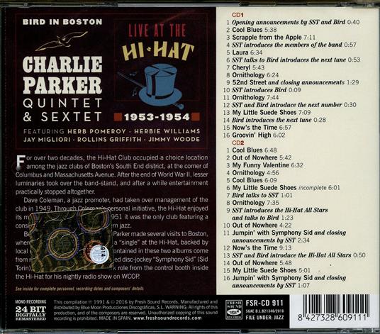 Quintet & Sextet. Live at the Hi-Hat 1953-1954 - CD Audio di Charlie Parker - 2