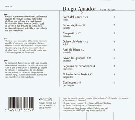 Piano Jondo - CD Audio di Diego Amador - 2