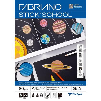 Carta adesiva da disegno Fabriano FSC pack  Nera  25 sh -A4