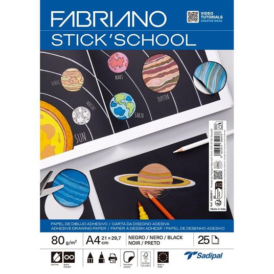 Carta adesiva da disegno Fabriano FSC pack  Nera  25 sh -A4