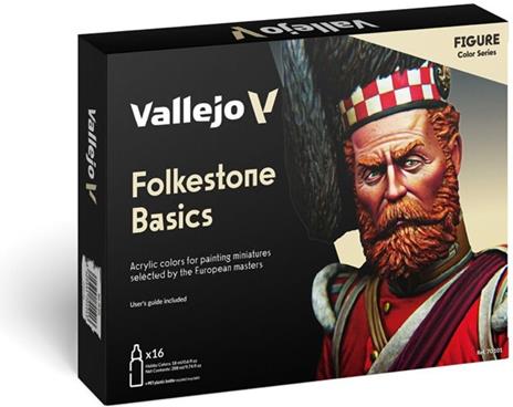 Vallejo Model Color Folkstone Basics Acrylic Paint Set (16) - Assorted Colours (Pack of 16) - Confezione Colori Personaggi 70101 RIPVA 70101