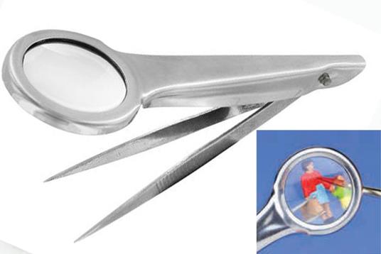 Magnifier Tweezers Pinzette con Lente Ingrandimento Utensile