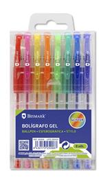 Bismark 325008 penna gel Penna in gel con cappuccio Blu, Verde, Verde chiaro, Arancione, Rosa, Porpora, Rosso, Giallo 8 pz