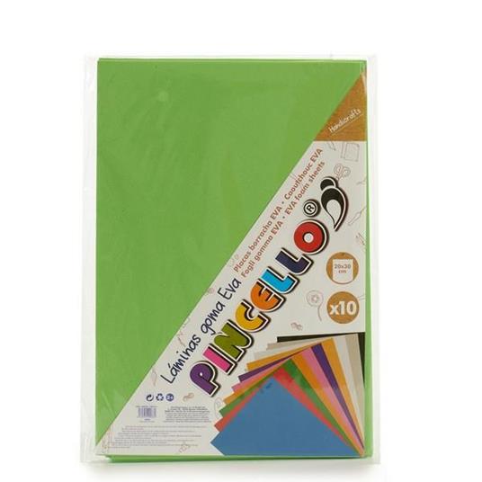 Carta Verde Gomma Eva 10 (30 x 2 x 20 cm) (10 Pezzi) - Pincello -  Cartoleria e scuola