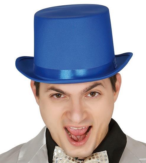 Cappello cilindro adulto in tessuto alta qualita blu con riduzione interna  - ND - Idee regalo | IBS