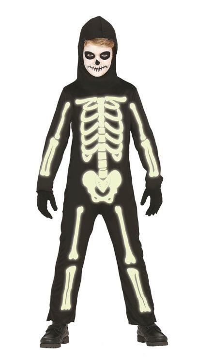 Costume scheletro glow. Da 10 anni