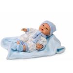 BEBE CARLA CON MANTA AZUL 33 CM C/VOZ C/IND.