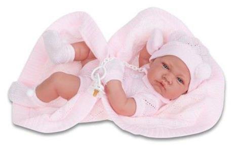 - BAMBOLA DA COLLEZIONE - NEONATO 36CM - COPERTA ROSA - VESTITINO ROSA - 3