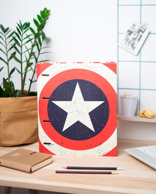 Raccoglitore 4 Anelli Marvel Captain America Shield - 4