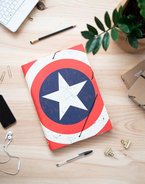 Cartella 3 Lembi Marvel Captain America Shield - 4