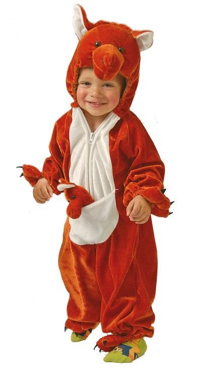 Costume Canguro Marrone Baby con Marsupio e Canguro Peluche Neonato 1- 12 Mesi 64 - 82 cm - 2