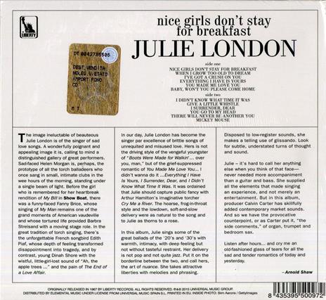 Nice Girls Don't Stay for Breakfast - CD Audio di Julie London - 2