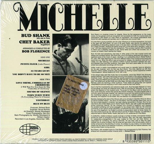 Michelle - CD Audio di Chet Baker,Bud Shank - 2
