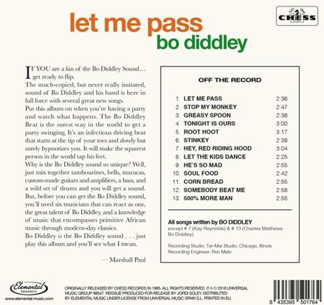 Let Me Pass - CD Audio di Bo Diddley - 2