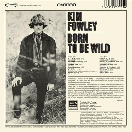 Born to Be Wild - CD Audio di Kim Fowley - 2