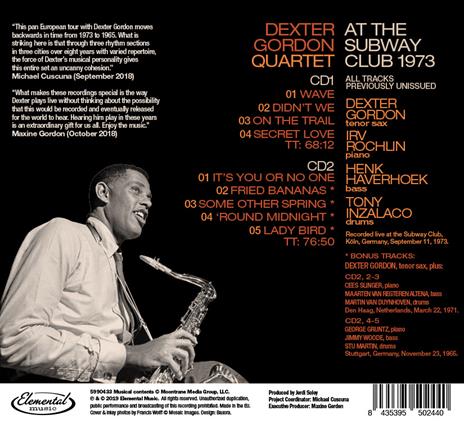 At the Subway Club 1973 - CD Audio di Dexter Gordon - 2