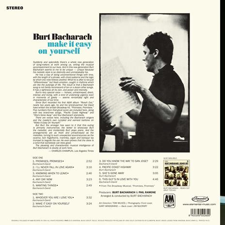 Make it Easy on Yourself - Vinile LP di Burt Bacharach - 2