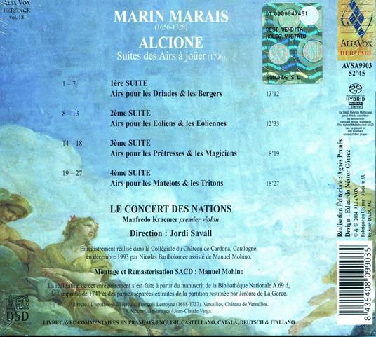 Alcione. Suites des airs à joüer - SuperAudio CD ibrido di Marin Marais,Jordi Savall,Le Concert des Nations - 2