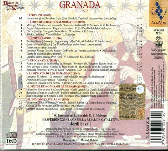 Granada 1013-1502 - SuperAudio CD ibrido di Jordi Savall - 2
