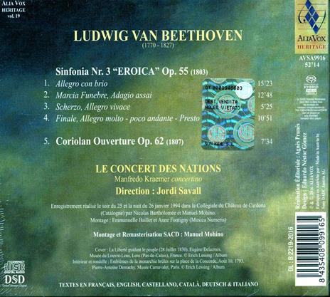 Sinfonia Eroica – Coriolano (Digipack) - SuperAudio CD ibrido di Ludwig van Beethoven,Jordi Savall - 2