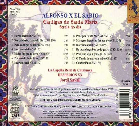 Cantigas de Santa Maria - SuperAudio CD di Alfonso X el Sabio,Jordi Savall,Capella Reial de Catalunya,Hespèrion XXI - 2