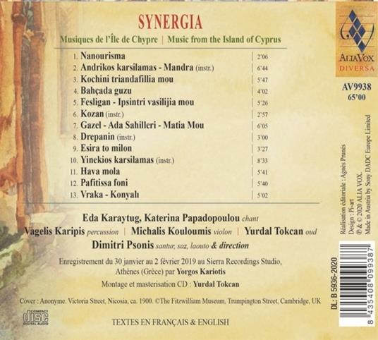 Synergia. Music from the Island of Cyprus - CD Audio - 2