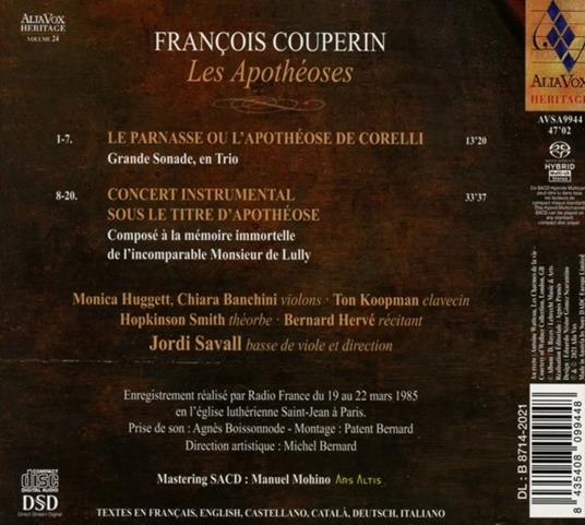 Les Apotheoses - SuperAudio CD di François Couperin,Jordi Savall - 2