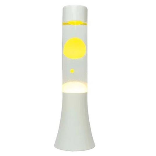 Lampada Lava Lamp Gialla E Bianca Liquido Trasparente H31Cm