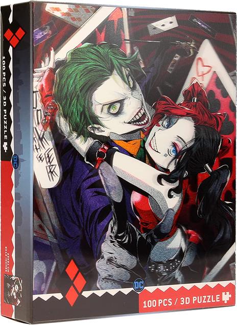 Dc Comics Jigsaw Puzzle Con 3d-effect The Joker & Harley Quinn Manga (100 Pieces) Sd Toys - 2