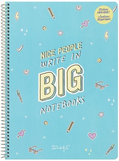 Quaderno Mr Wonderful. Nice people write in big notebooks