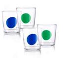 Benetton BE-0261 bicchiere per acqua Blu, Verde, Trasparente 4 pz 330 ml