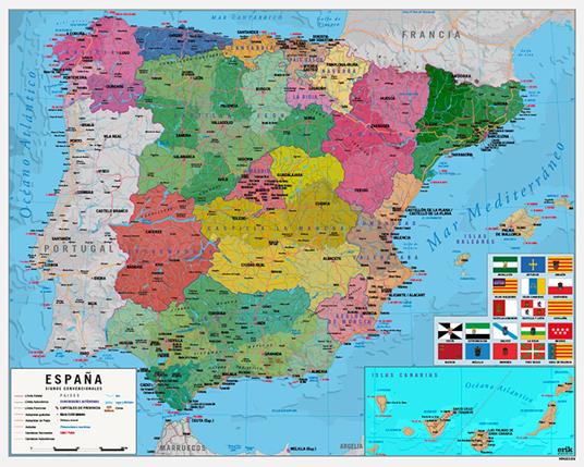 Grupo Erik: Mappa De Espana (Mini Poster 40x50 cm) - Grupo Erik - Idee  regalo