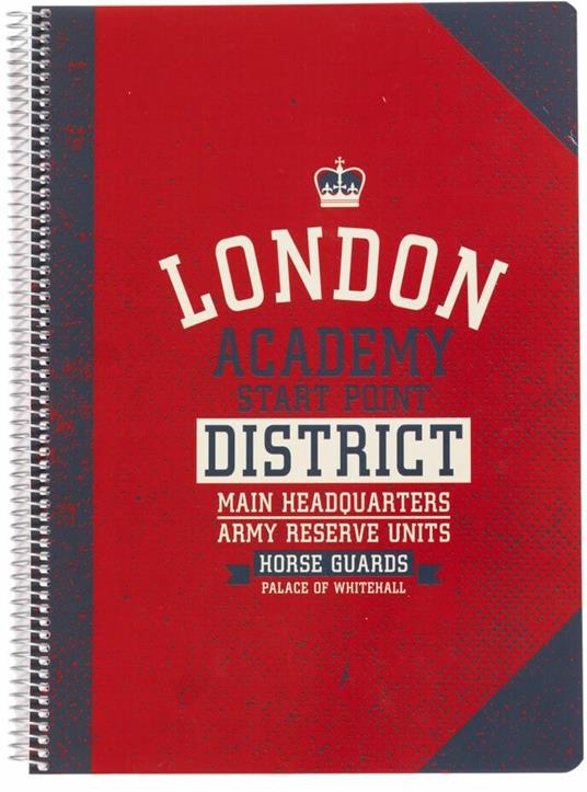Quaderno spiralato A4 in PPL London a quadretti