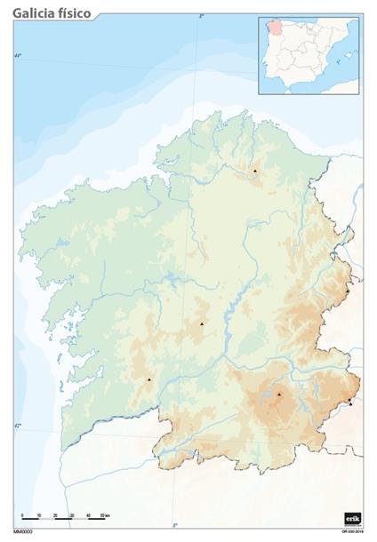 Galicia Fisico (Cartina Geografica) (50 pz)